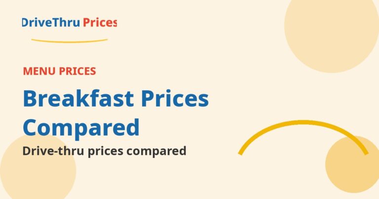 Drive Thru Breakfast Menu Prices Comparison